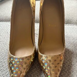 Christian Louboutin Iridescent Gold Heels